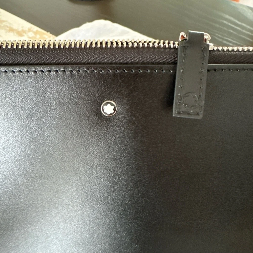 Montblanc Meisterstuck Black Leather Portfolio/Document Case, Zipper, MB114519